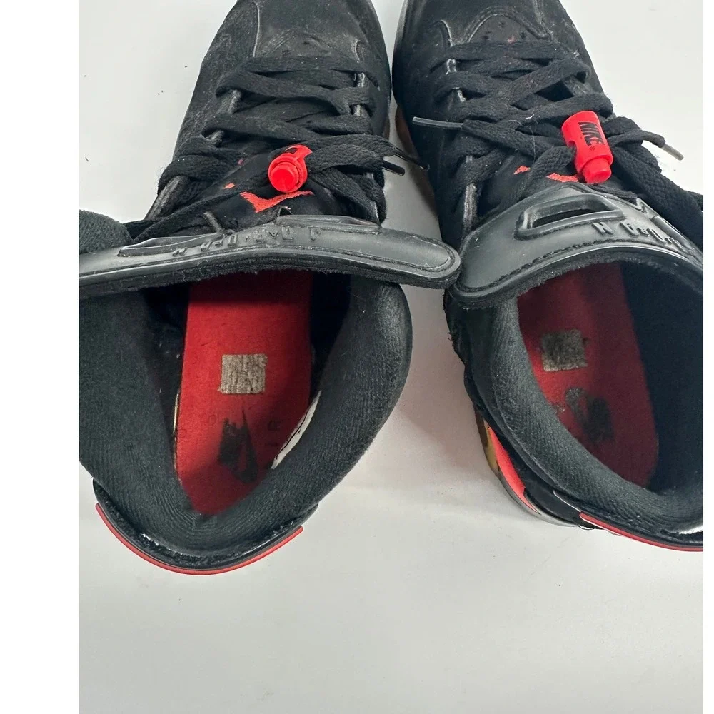 Jordan 6 Retro Infrared 2019 Black Red Sneakers 384665-060 Mens 7Y